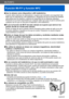 Page 189Wi-Fi/NFC
Función Wi-Fi® y función NFC
SQW0197- 189 -
Wi-Fi/NFC
 ■Use la cámara como dispositivo LAN inalámbrico.
Cuando utilice sistemas de ordenadores o equipos que necesiten una seguridad más 
fiable que los dispositivos LAN inalámbricos, asegúrese de que se tomen las medidas 
adecuadas para los diseños y defectos de seguridad de los sistemas utilizados. 
Panasonic no se hará responsable por cualquier daño que surja al usar la cámara para 
cualquier otro fin que no sea para el dispositivo LAN...