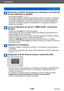 Page 238Wi-Fi/NFC
Uso de “LUMIX CLUB”SQW0197
- 238 -
Seleccione el método de ajuste para conectarse a un punto de 
acceso inalámbrico y ajústelo.
 • Para conocer detalles  (→ 250). • La pantalla de ajustes aparecerá solo durante la primera conexión. Los métodos 
de conexión ajustados en esta unidad se almacenarán y se utilizarán para las 
conexiones subsiguientes. Si quiere cambiar el punto de acceso inalámbrico al 
que desea conectarse, presione el botón [DISP
.] y, a continuación, cambie el 
destino de la...