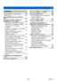 Page 6 Índice
SQW0197
- 6 -
Wi-Fi/NFC
Función Wi-Fi® y función NFC .......... 189[Modo Avión] ............................................. 191
Qué puede hacer con la función  
Wi-Fi .................................................... 192
Manejar la cámara usando un 
smartphone o una tableta
 ................. 193Instalación de la aplicación “Panasonic 
Image App” para smartphone o tableta ..... 193
Conexión con un smartphone/ 
una tableta
 ................................................ 194
Conexión a un...