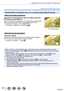 Page 151151
Adjusting the focus and brightness (exposure)
Taking pictures with Auto Focus
Automatically locking the focus on a moving subject  (Tracking)
With cursor button operations
Align the AF Tracking frame with the subject and press 
the shutter button halfway
When the subject is recognized, the AF Tracking frame changes from 
white to yellow, and the subject is automatically kept in focus.
 • To release 

AF Tracking → Press [MENU/SET].
 • Focus range: same as macro recording [  ]
AF Tracking frame
With...