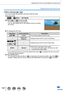 Page 157157
Adjusting the focus and brightness (exposure)
Taking pictures with Auto Focus
 ■When selecting [  ] / [  ]
You can change the position and size of the  AF area.
Set the menu
 →  [Rec] → [AF Mode]
Select [  ] or [  ] and press  • The AF area setting screen appears. • You can also display the  AF area setting screen by touching 
the screen.
To change the AF area
Operation Touch operation Description
   TouchTo move the position of the AF area.
— Pinch out /  
Pinch in Enlarges/reduces the AF area in...