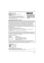 Page 33LSQT1145
THE FOLLOWING APPLIES ONLY IN THE U.S.A.
THE FOLLOWING APPLIES ONLY IN CANADA≥AS WITH ANY SMALL 
OBJECT, SD CARDS CAN BE 
SWALLOWED BY YOUNG 
CHILDREN. DO NOT ALLOW 
CHILDREN TO HANDLE THE 
SD CARD. CLASS 1
LASER PRODUCT
IEC 60825-1:2001
CAUTION
This product contains a laser diode of higher class than 1. To 
ensure continued safety, do not remove any covers or 
attempt to gain access to the inside of the product. Refer all 
servicing to qualified personnel.
FCC Note: This equipment has been...