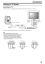 Page 6969
123
Viewing on TV Screen
Connecting to a TV 
Use the provided AV/S  input/output cable to connect the DVD Video Camera to a TV as follows:
* If your TV has an S-VIDEO input jack, you can connect the S-VIDEO plug to it.
Note:•Using S-VIDEO will deliver clearer playback.•Before connecting, make sure that the volume on TV is 
turned down: Forgetting this may cause howling  (see 
“Terminology” on page 148) from the TV speakers.
•Carefully connect the input and output cables to the 
corresponding...