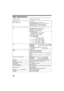 Page 164164
Major Specifications
DVD Video Camera Information for your safety
Power Source: DC 7.9/7.2 V
Power Consumption: When recording with LCD monitor off
VDR-M53PP/M55PP approx. 3.7 W (in FINE mode)
VDR-M75PP approx. 4.3 W (in FINE mode)
VDR-M95PP approx. 4.9 W (in FINE mode)
CCD VDR-M53PP/M55PP: 1/6-inch interlaced
VDR-M75PP: 1/4.5-inch interlaced
VDR-M95PP: 1/3.6-inch interlaced
Total number of pixels
VDR-M53PP/M55PP: approx. 680,000
VDR-M75PP: approx. 1,330,000
VDR-M95PP: approx. 2,120,000
Number of...