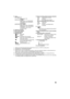 Page 5555
8.ZoomW(Digital Zoom: Off)X[Digital Zoom: 40x (VDR-M75PP/
VDR-M95PP), 60x (VDR-M53PP/
VDR-M55PP)]
Y[Digital Zoom: 800x (VDR-M53PP/
VDR-M55PP), 240x (VDR-M75PP/
VDR-M95PP), only in movie 
recording mode]
9.Exposure correction10. FULL AUTO indicator11. Warning message12. Disc/Card typeI: DVD-RAM K:DVD-R J: DVD-RAM (write-protected)M: DVD-R disc already finalized on this 
DVD Video Camera
N: DVD-R disc finalized on a device other 
than this DVD Video Camera
O:SD Memory Card P: Locked SD Memory Card
No...