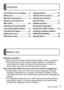 Page 7 (ENG) VQT4B39   7
Contents
Before use
Information for Your Safety .......2
Before use  
...................................7
Standard accessories
 ................8
Names and Functions of  
Main Parts

 
.................................10
Inserting and removing the  
card (optional)/the battery
 ....... 1

1
Charging the battery
 
................12
Setting the clock
 .......................13
Setting the menu
 ......................14 T

aking pictures  .........................15
T aking motion...