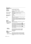 Page 24VQT2G33 (SPA)24
Otro
Sensibilidad ISO 
(Sensibilidad de salida 
estándar):AUTO/80/100/200/400/800/1600
Modo [MAX. SENS.]: 1600 a 6400
Velocidad de 
obturación: 8 segundos a 1/2000 de un segundo
Modo [CIELO ESTRELL.]: 15 segundos, 30 segundos, 
60 segundos
Balance de blancos: Balance de blancos automático/Luz del sol/Nublado/Sombra/
Luces incandescentes/Balance de blancos
Exposición (AE): AE programada
Compensación a la exposición (A intervalos de 1/3 EV,  j2EV 
a  i2 EV)
Modo de medición: Múltiple...