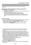 Page 41- 41 -
Toma de imágenes en movimiento
 Grabación de fotografías mientras se graba una imagen en movimient\
o
Se pueden grabar fotografías incluso cuando están grabándose im\
ágenes en 
movimiento.
Presione a fondo el disparador durante la grabación de 
imágenes en movimiento
Las fotografías se graban con el ajuste [Aspecto] de 16:9 y el ajuste\
 [Tamañ. im.] de 
3.5M. (Máximo de 15 imágenes)
La grabación de imágenes en movimiento continúa sin cambiar. • El sonido clic hecho al pulsar el disparador puede...