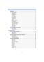 Page 4- 4 -
Entering Text.............................................................................................................. 77
Using the [Rec] Menu........................................... ..................................................... 78
• [Picture Size]....................................................................................................... 78
• [Sensitivity]................................................ .......................................................... 79
•...