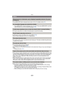 Page 203- 203 -
Others
•Press [MENU/SET] after viewing the last screen (12/12). For details, refer to P9.
> Press [MENU/SET], select the [Setup] menu icon [ ]. Then press [MENU/SET], and then 
select the [ ~] icon to set the desired language.  (P60)
•AF Assist Lamp will turn on white in the dark place to assist the focusing.
•Is [AF Assist Lamp] on the [Rec] menu set to [ON]?  (P108)•The AF Assist Lamp does not turn on in bright places.
•The surface of the camera may become warm during use. This does not affect...