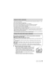 Page 1313(ENG) VQT4D89
•Use the camera underwater to 12 m (40 feet) with the water temperature between 0oC and 
40 oC (32 oF and 104 oF).
•Do not use for scuba diving (Aqualung).•Do not use the camera at a depth of over 12 m (40 feet).•Do not use it in the hot water over 40 oC (104oF) (in the bath or hot spring).•Do not use the camera underwater longer than 60 minutes continuously.•Do not open or close the side door underwater.•Do not apply shock to the camera underwater. (Waterproof performance may not be...