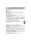 Page 74Grabación
- 74 -
Esto es ideal para tomar imágenes debajo del agua y en la playa. El medidor de 
profundidad operará automáticamente. Puede ser una indicación aproximada de cuán 
profundo fue bajo el agua.
Pulse [MODE].
Pulse 3/ 4/2/1 para seleccionar [Playa y buceo] luego pulse 
[MENU/SET].
∫ Acerca de [Indi. profundidad]
Asegúrese de realizar [Indi. profundidad] en el  menú [GPS/Sensor] para fijar el medidor 
de profundidad antes de sumergirse bajo el agua.
1Pulse [MENU/SET].2Pulse  3/4 /2/ 1 para...