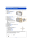 Page 16- 16 -
Antes de usar el dispositivo
Nombres de los componentes
1Flash (P66)
2 Indicador del autodisparador  (P70)/
Lámpara de ayuda AF  (P115)/
Luz LED  (P56)
3 Objetivo  (P8, 237 , 255)
4 Altavoz  (P53)
5 Monitor LCD  (P62, 231 , 236)
6 Botón [Wi-Fi]  (P177)
7 Indicador de conexión Wi-Fi
®  (P174)
8 Botón del zoom  (P64)
9 Botón [ (] (Reproducción) (P42)
10 Sujetador de la correa  (P30)
•
Tenga cuidado de unir la correa cuando 
usa la cámara para asegurarse de que no 
caiga.
•Asegúrese de colocar la...