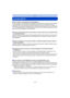 Page 173- 173 -
Wi-Fi
Función Wi-FiR
∫Use la cámara como dispositivo LAN inalámbrico
Al usar el equipo o los sistemas de comput adoras que requieren una seguridad más confiable 
que los dispositivos LAN inalámbricos, as egúrese de que se hayan tomado las medidas 
adecuadas para los diseños de seguridad y los defectos para los sistemas usados. Panasonic 
no se hará responsable por cualquier daño que surja al usar la cámara para cualquier otro fin 
que no sea para el dispositivo LAN inalámbrico.
∫ El uso de la...