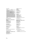 Page 3030LSQT1337
[DEMO MODE]
∫[LANGUAGE] (l29)
Still picture recording menus
∫[BASIC]
[SCENE MODE] (l49)
[GUIDE LINES] (l47)
[PICTURE SIZE] (l39)
[PICT.QUALITY] (l39)
[CLOCK SET] (l31)
∫[ADVANCED]
[SHTR EFFECT] (l39)
[AUTO SLW SHTR] (l47)
∫[MEDIA SELECT]
[HDD] (l38)
[SD CARD] (l38)
∫[SETUP]
Refer to the motion picture recording menus.
∫[LANGUAGE] (l29)
Motion picture playback menus
∫[EDIT SCENE]
[LOCK SET] (l61)
[SPLIT&DELETE]
*2 (l62)
[DELETE] (l59)(In playlist playback mode)
∫[EDIT]
[ADD] (l66)
[MOVE] (l66)...