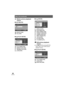 Page 9090VQT0T50
Motion picture playback 
menus
∫[ DELETE] 
[ SELECT] (P62)
[ALL] (P62)
∫[PLAY SETUP] 
[ PLAY MODE] (P59)
[ REPEAT PLAY] (P59)
[ RESUME PLAY] (P59)
[ LOCK] (P64)
∫[ SETUP]
[ DISPLAY] (P91)
[ DATE/TIME] (P29)
[ DATE FORMAT] (P28)
[ FORMAT CARD] (P65)
[ POWER SAVE] (P91)
[ BEEP SOUND] (P91)
[ LCD AI] (P30)
[ LCD SET] (P29)
[ TV ASPECT] (P71)
Still picture playback 
menus
≥For [DELETE] and [ SETUP] 
items, refer to the motion picture 
playback menus.
∫[PLAY SETUP] 
[PLAY MODE] (P59)
[LOCK] (P64)...