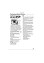 Page 8585VQT1L86
Advanced-Viewing
   
 
Playing Back Motion Pictures
Press w/q to select a picture with a 
motion picture icon [] / [] / 
[] / [] / [] / [] A
and then press e to play back.
15S
30fps
VGA
100-0001100-00011/191/19
10:00  JAN.1.200810:00  JAN.1.2008
A
B
The motion picture recording time B 
is displayed on the LCD monitor. After 
playback starts, the elapsed playback 
time is displayed on the upper right of 
the LCD monitor. For example, 8 minutes 
and 30 seconds is displayed as [8m30s].
The cursor...