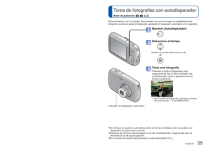 Page 3534   VQT3E47VQT3E47   35
 
Cambio de la visualización de 
información de grabación
  T
oma de fotografías con autodisparador
Modo de grabación:      
Puede cambiar entre varios tipos de información mostrados en el monit\
or LCD como, por 
ejemplo, líneas de guía e información de grabación.
 
■Líneas de guía
 • Referencia para composición (ej., balance) cuando se graba.
 
●Para la reproducción de imagen en movimiento o diapositiva, la inform\
ación de 
orientación operacional se visualiza o no se...