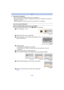 Page 104- 104 -
Wi-Fi
2Operate the smartphone.
•The connection method differs according to your smartphone.•When the connection is complete, a message indicating that the smartphone is connected is 
displayed on its screen.
(After this operation, it may take a while for the connection to be completed.)
If you are using an iOS device
When scanning the QR code to set up a connection
(If you are reconnecting the camera, steps 1 to 5 are not required)
1 Start “ Image App ”.  (P102)
2 Select [QR code], and then...