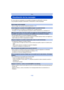 Page 142- 142 -
Otros
Visualización de los mensajes
En unos casos se visualizarán en la pantalla mensajes de confirmación o de error.
Los principales mensajes se describen a continuación a modo de ejemplo.
[Esta imagen está protegida]
•
Borre la imagen tras cancelar el ajuste de protección. (P97)
[Unas imágenes no pueden borrarse]/[Esta imagen no puede borrarse]
•
Las imágenes que no se basan en el estándar DCF no pueden borrarse.
Formatee (P45) esta unidad después de guardar los datos necesarios en un...