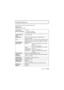 Page 2323(ENG) VQT4J93
Specifications
Specifications are subject to change without notice.
Digital Camera:
Information for your safetyPower Source: DC 5.1 V
Power Consumption: 1.1 W (When recording)
0.6 W (When playing back)
Camera effective 
pixels 14,100,000 pixels
Image sensor 1/2.33q CCD, total pixel number 14,500,000 pixels, 
Primary color filter
Lens Optical 10k zoom, fl 4.5 mm to 45 mm (35 mm film camera 
equivalent: 25 mm to 250 mm)/F3.1 (Wide) to F5.9 (Tele)
Image stabilizer Optical method
Focus range...