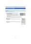 Page 97- 97 -
Wi-Fi
By pressing and holding [Wi-Fi], you can easily connect the camera  to a smartphone or tablet.
1Press and hold [Wi-Fi], and release it after the Wi-Fi 
connection lamp lights up.
•
The information required for connecting the smartphone/tablet 
to this unit (QR code, SSID and password) is displayed.
•To change the connection method, press  2, and then select the 
connection method.
•If you press and hold [Wi-Fi] when the camera is turned off, you can turn it on.•The same screen can be...