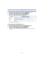 Page 162- 162 -
Wi-Fi
∫To switch the priority setting between charging and image transfers ([Charge Priority])1Select [Wi-Fi Setup] in the [Wi-Fi] menu, and press [MENU/SET]. (P44)
2Press  3/4  to select [Smart Transfer], and press [MENU/SET].3Press  3/4  to select [Charge Priority], and press [MENU/SET].4Press  3/4  to select the item, and press [MENU/SET].
•
Exit the menu after it is executed.
∫ Check image transfer history ([Display Log])
You can check the date and details of transferred images.
1Select...