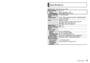 Page 3332   VQT2X42 (ENG) (ENG) VQT2X42   33
Reading the Operating Instructions
(PDF format) (Continued)Specifications
 ■When the Operating Instructions (PDF format) will not open
You will need Adobe Acrobat Reader 5.0 or later or Adobe Reader 7.0 
or later to browse or print the Operating Instructions (PDF format).
Insert the CD-ROM containing the Operating Instructions (supplied),
click 
 and then follow the messages on the screen to install.
Compatible OS: Windows 2000 SP4/Windows XP SP2 or SP3/
Windows...