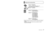 Page 3736   VQT2X42 (ENG) (ENG) VQT2X42   37
Specifications (Continued)Optional accessories
Battery charger
(Panasonic DE-A75B): Information for your safety
Input110 V to 240 V ~ 50/60Hz, 0.2 A
Output 4.2 V 
 0.65 A (Battery charging)
Recommended 
recharging 
temperature 10
 °C∗ to 30 °C (50 °F to 86 °F)∗  The battery cannot be recharged when the 
temperature is below 0 °C (32 °F).

 
(The charging light blinks when the battery cannot 
be recharged.)
Equipment mobility: Movable
Battery pack (lithium-ion)...