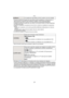 Page 51- 51 -
Básico
•Cuando se reinician los ajustes del menú [Rec] durante la grabación, al mismo tiempo se 
ejecuta también la operación que restablece el objetivo. Oirá el sonido del objetivo 
funcionando, pero eso es normal y no es una señal de funcionamiento defectuoso.
•Cuando se reinician los ajustes del menú [Rec], se reiniciarán también los datos registrados 
con [Reconoce cara].
•Cuando se restablecen los ajustes del menú [Conf.], también se restablecen los siguientes 
ajustes.
–Ajustes del...