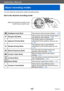 Page 48Application (Record)
About recording modes
- 48 -VQT4J11
You can rotate the mode dial to switch recording modes.
Set to the desired recording mode
Align the mode dial correctly to the mode that you want to use. →
[Intelligent Auto] Mode
Take pictures with automatic settings. (→49)
[Program AE] Mode Take pictures with automatic shutter speed 
and aperture value settings. 
(→58)
[Aperture-Priority] Mode The shutter speed is automatically 
determined for the aperture value you set. 
(→60)
[Shutter-Priority]...