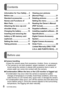 Page 88   VQT4H90 (ENG)
Contents
Before use
Information for Your Safety .... 3
Before use
 ................................ 8
Standard accessories
 ............. 9
Names and Functions of  
Main Parts
 .............................. 11
Attaching the lens cap and 
shoulder strap........................ 14
Charging the battery
 ............. 15
Inserting and removing the 
battery or SD memory card 
(optional)
 ................................ 16
Setting the clock
 .................... 17
Taking pictures...