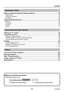 Page 5- 5 -VQT4K59
 C
ontents
 
■How to read this document
 ●Recording mode icons
Recording mode:  
       
Available recording modes Unavailable recording modes
Application (View)
Different playback methods  [Playback Mode] ............................................................ 84[Slide Show] ......................................................................................................................................85
[Category Selection]...