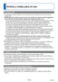 Page 113- 113 -VQT4K60
 
Avisos y notas para el uso
Durante el uso
 
●La cámara se puede calentar si se usa durante mucho tiempo, pero no s\
e trata de 
ningún fallo.
 
●Mantenga esta unidad tan lejos como sea posible de equipos electromagné\
ticos 
(como hornos de microondas, televisores, juegos de vídeo, etc.).
 • Si usa esta unidad encima o cerca de un TV, las imágenes y/o el sonido de la misma puede que sean distorsionados por la radiación de ondas electromagné\
ticas.
 • No use esta unidad cerca de...