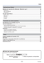 Page 5- 5 -VQT4K60
 
Índice
 
■Cómo leer este documento
 
●Iconos del modo de grabación
Modo de grabación: 
       
Modos de grabación  disponibles Modos de grabación no disponibles
Aplicaciones (Vista)
Métodos de reproducción diferentes  [Modo de repr.] ............................................... 84[Diapositiva] ........................................................................\
............................................................... 85
[Sel. de categoría]...