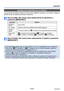 Page 111- 111 -VQT4W01
Impresión
Ajustes de impresión en la cámara
Las opciones de ajuste incluyen el número de imágenes impresas y s\
u tamaño. Haga los 
ajustes antes de seleccionar [Inicio impresión].
Use el botón del cursor para seleccionar el elemento y 
presione [MENU/SET]
ElementoAjustes
[Impresión 
fecha] [ON] / [OFF]
[N. copias] Ajusta el número de imágenes (hasta 999 imágenes)
[Tamaño 
papel] Cuando se selecciona 
, los ajustes de la impresora tienen prioridad.
[Disposición 
pág.]
 (la impresora tiene...