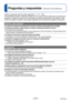 Page 117- 117 -VQT4W01
Preguntas y respuestas  Solución de problemas
Intente comprobar primero estos elementos (→117 - 122).
Si el problema persiste, realizando [Reinic.] en el menú [Conf.] pued\
e que se resuelva el 
problema. (Tenga en cuenta que a excepción de algunos elementos como [Ajust. relo\
j], 
todos los ajustes volverán a los valores vigentes en el momento de ad\
quirir la cámara.)
Batería, alimentación
La cámara se apaga inmediatamente aunque la batería esté totalm\
ente cargada.
La batería tiene...