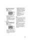 Page 2727VQT1E24
3Pulse 2/1 para seleccionar la 
imagen, luego pulse 4 para 
ajustar.
(Sólo cuando selecciona 
[BORRADO MULT.])
 Repita el procedimiento susodicho.
 [ ] aparece en las imágenes 
seleccionadas. Si vuelve a pulsar 4, el 
ajuste se cancela.
 El icono [ ] destella de color rojo si la 
imagen seleccionada está protegida y 
no pueden ser borrada. Cancele el 
ajuste de protección y luego borre la 
imagen.
4Pulse [ ].
5Pulse 3 para seleccionar [SI], 
luego pulse [MENU/SET] para 
ajustar.
(Sólo cuando...