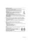 Page 55(SPA) VQT1Q37
∫Cuidado con la cámara
No sacuda demasiado la cámara ni le choque contra o la deje caer etc.
Esta unidad podría funcionar mal, la grabación de las imágenes ya podría no ser posible o el 
objetivo o el monitor LCD podrían salir dañados.
Le recomendamos fuertemente que no deje la cámara en el bolsillo de sus 
pantalones cuando se sienta ni la inserte a la fuerza dentro de una bolsa que 
esté llena o sea estrecha etc. Puede ocurrir un daño al monitor LCD o una 
herida personal.
Ponga especial...