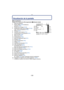 Page 180- 180 -
Otro
OtroVisualización de la pantalla
∫En la grabación
Grabar en el modo de la AE programada [ ] (Ajuste inicial)
1 Modo de grabación
2 MODO GRAB.  (P93)/Calidad de 
grabación  (P93)
3 Tamaño de la imagen  (P109)
4 Estabilizador óptico de la imagen  (P124)/
: Aviso de trepidación  (P42)
5 Enfoque  (P41)
6 Indicación de la batería  (P13)
7 Compensación a la exposición  (P70)
8 Modo de flash  (P56)
9 Modo macro  (P61)
10 Autodisparador  (P63)
11 Zoom con operación táctil (P47)
12 Pantalla  (P54)
13...