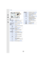 Page 325325
14. Otro
2
A›Calidad  (P132)
Vídeo a alta velocidad 
(P119)
Modo de enfoque  (P139)
š
ØModo AF (P138)
Reconocimiento de la cara 
(P187)
Bloqueo AF  (P157)
Ráfaga (P167)
Bracketing automático 
(P171)
Autodisparador  (P174)
Toma de lapso de tiempo 
(P176)
Animación Stop Motion 
(P180)
Indicación de la batería 
(P25)
Modo fotografía 
(prioridades de imagen fija) 
(P219)
Nivel luminancia  (P222)
98989820000200200606060
2.82.82.8
AFSAFSAFSL3:2
00AELAELAELBKTBKTBKTAWBAWBAWB
0é0å0ó0é0å0ó
120fps
AFSAFFAFC...