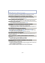 Page 217- 217 -
Otro
Visualización de los mensajes
En unos casos se visualizarán en la pantalla mensajes de confirmación o de error.
Los principales mensajes se describen a continuación a modo de ejemplo.
[ESTA TARJETA DE MEMORIA ESTÁ PROTEGIDA CONTRA ESCRITURA]
>El interruptor de protección contra escritura de la tarjeta está en la posición [LOCK]. 
Vuelva a mover el interruptor para desbloquearlo.  (P24)
[NO HAY IMAGEN VALIDA PARA MOSTRAR]
>Grabe una imagen o inserte una tarjeta con una imagen grabada y luego...