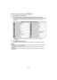 Page 101- 101 -
Grabación
∫Tomar imágenes con ajustes de menú registrados
1Ajuste el disco de modo a [ ].
2Pulse  3/4  para seleccionar el ajuste personalizado que desea utilizar.
•Presione [DISPLAY] para visualizar los ajustes para cada opción del menú. (Presione 2/1 
para cambiar entre las pantallas y presione [DISPLAY] para volver a la pantalla de 
selección.)
¢  Visualizado solamente cuando se regist ra en el modo creativo de imagen en 
movimiento.
3Pulse [MENU/SET] para ajustar.
•El guardado de los ajustes...