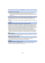 Page 209- 209 -
Otros
[La carpeta no puede ser creada]
•
No puede crearse una carpeta porque no quedan números de carpeta que puedan usarse.> Formatee la tarjeta después de guardar los datos necesarios en un ordenador, etc.  (P68) Si 
ejecuta [N. reinic.] en el menú [Conf.] después  de formatear, se restablece a 100 el número de 
la carpeta.  (P64)
[La imagen está visualizada en formato 16:9]/[La imagen está visualizada en formato 4:3]
•Seleccione [Aspecto TV] en el menú [Conf.] si quiere cambiar el aspecto del...