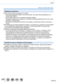 Page 358358
Otros
Avisos y notas sobre el uso
Tarjetas de memoria
 ●Para impedir dañar las tarjetas y los datos • Evite las temperaturas altas, la luz solar directa, las ondas electromag\
néticas y la electricidad estática.
 • No las doble, deje caer ni exponga a impactos fuertes. • Coloque la tarjeta en su estuche o en la bolsa de almacenamiento tras su\
 uso o para guardarla o transportarla.
 • No toque los terminales del reverso de la tarjeta ni permita que ésto\
s se ensucien o mojen.
 ●Es posible que los...