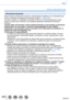 Page 359359
Otros
Avisos y notas sobre el uso
Información personal
Para proteger la información personal, recomendamos establecer una co\
ntraseña para 
Wi-Fi o un sistema de bloqueo de la función de Wi-Fi. (→299, 300)
Si define nombres o cumpleaños en [Config. Perfil] o en la función [Reconoce cara], 
tenga en cuenta que la cámara y las imágenes grabadas contendrá\
n información 
personal.
Cuando utilice esta función, preste especial atención a la privaci\
dad, los derechos 
relacionados, etc. del sujeto. y...