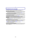 Page 201- 201 -
Otro
Visualización de los mensajes
En unos casos se visualizarán en la pantalla mensajes de confirmación o de error.
Los principales mensajes se describen a continuación a modo de ejemplo.
[ESTA TARJETA ESTÁ BLOQUEADA]
>El interruptor de protección contra la escritura en la tarjeta de memoria SD y la tarjeta de 
memoria SDHC pasa a [LOCK]. Desplácelo atrás para desbloquearlo. (P23)
[NO HAY IMAGEN VALIDA PARA MOSTRAR]
>Grabe una imagen o inserte una tarjeta con una imagen grabada y luego...