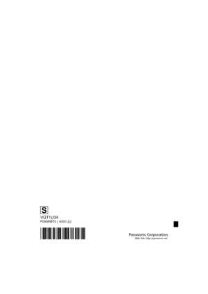 Page 168S
VQT1U34F0908WT0 ( 4000 )Panasonic Corporation
Web Site: http://panasonic.net 
VQT1U34~BCove.fm  168 ページ  ２００８年９月２日　火曜日　午後５時１７分 