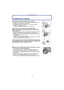 Page 5- 5 -
Antes de usar el dispositivo
Antes de usar el dispositivoCuidado de la cámara
No exponga a vibración fuerte, golpe o presión.
•La lente, el monitor LCD o la carcasa externa se pueden dañar si 
se utilizan en las siguientes condiciones. 
Es posible que funcionen mal o que no se grabe la imagen.
–Haga caer o golpee la cámara.–Presione fuertemente en la lente o el monitor LCD.
Esta cámara no es a prueba de polvo/goteo/agua.
Evite usar la cámara en una ubicación con mucho polvo, 
agua, arena, etc.
•...