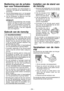 Page 54- 54 - 
Bediening van de schake-
laar voor linksomdraaien
1. Druk de schakelaar voor linksomdraaien in. 
Controleer vóór gebruik de draairichting van 
de boorkop.
. Druk de startschakelaar iets in om het gereed -
schap langzaam te laten beginnen met draaien.
3.  Zet de schakelaar na gebruik in de mid -
delste stand (vergrendelstand).
OPGELET:•  Gebruik het gereedschap niet ononder-
broken met twee of meer accu's achter 
elkaar, om oververhitting te voorkomen. 
Het gereedschap moet voldoende zijn...